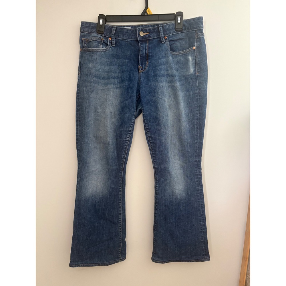 Gap 1969 Curvy Bootcut Jeans Womens 30s Med Wash Denim Blue Mid Rise Short Y2K